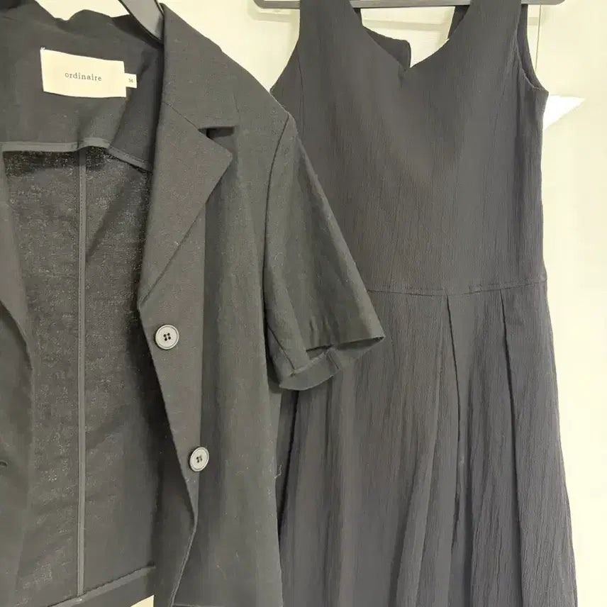 [BUNJANG] Midi Dress & Linen Jacket Set / 미디원피스 + 린넨 자켓 세트