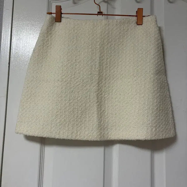 [BUNJANG] Wool Mini Skirt Ivory / 모직 미니 스커트 아이보리