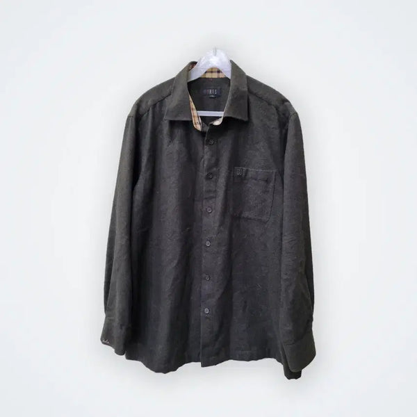 [BUNJANG] Daks Checked Pattern Shirt Charcoal Grey (Size 110) / [110] 닥스 체크 패턴 셔츠 차콜그레이