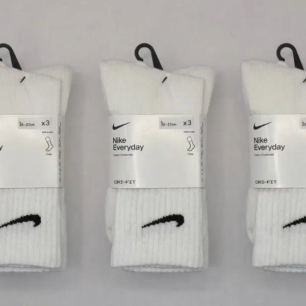 [BUNJANG] Nike Double Cushion Socks 3-Pack Set (9 Pairs Total) / 번장 최저가))나이키 이중쿠션 양말 3팩 세트 (총 9켤레)