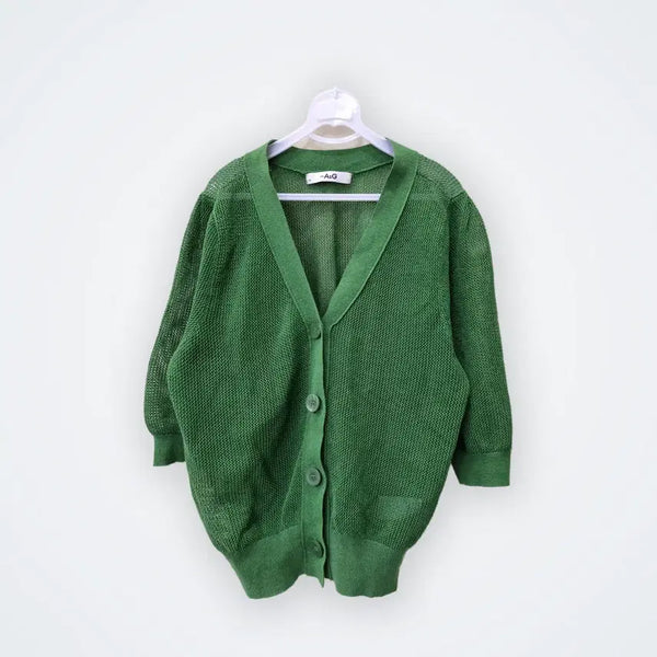 [BUNJANG] THE AtG Mesh Pattern Cardigan Green / [66] THE AtG 메쉬 패턴 가디건 그린