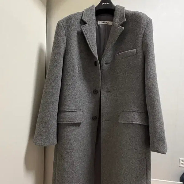 [BUNJANG] MNGU Grey Wool Blend Coat L / Mngu 코트 L
