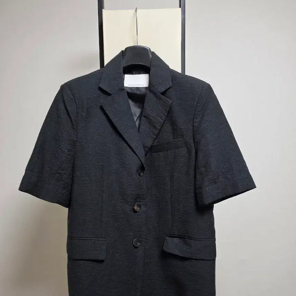[BUNJANG] UNDERSTANDING Black Short Sleeve Jacket / UNDERSTANDING 반팔 자켓 블랙