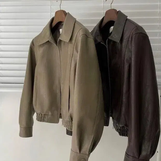 [BUNJANG] London Plot Leather Jacket / 런던플랏 레더자켓