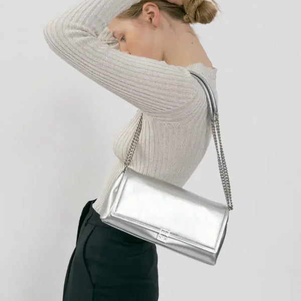 [BUNJANG] Polnea Classic Logo Chain Bag Silver / 폴뉴아 클래식 로고 체인백 (CLASSIC LOGO CHAIN BAG)