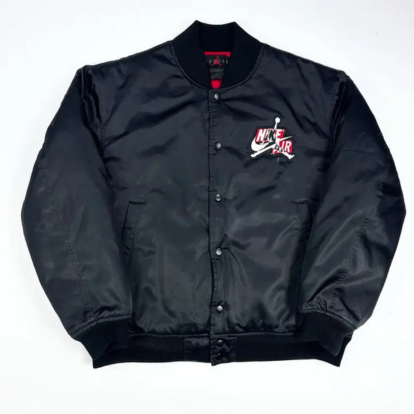 [BUNJANG] Nike Jordan Big Logo Varsity Jacket Black L / (오염존재, L) 나이키 조던 빅로고 바시티자켓 블랙