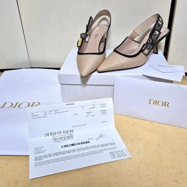 [BUNJANG] Dior J'Adior Slingback Pumps Beige Size 37 / 디올 J'Adior 슬링백 펌프스 베이지 37