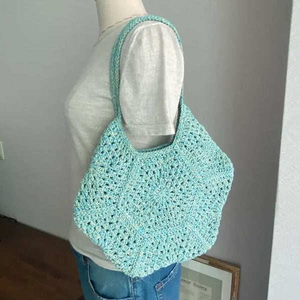 [BUNJANG] Mint & Yellow Crochet Shoulder Bag / 민트톤 크로쉐 숄더백