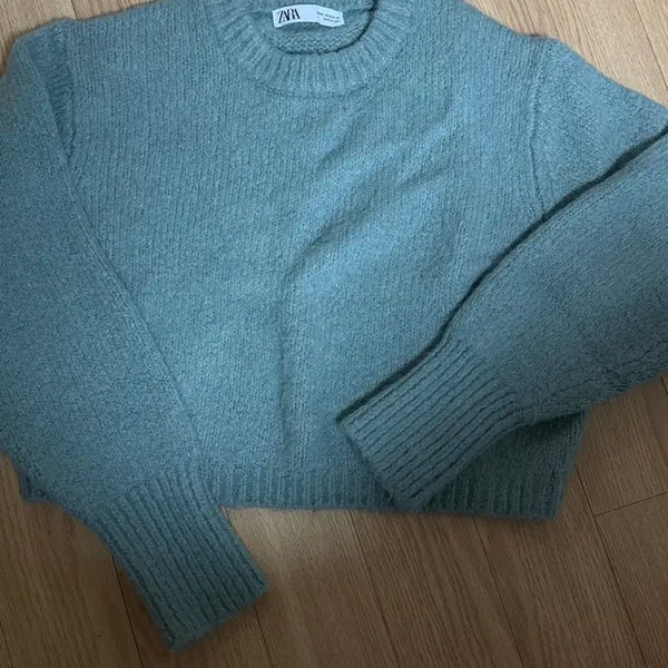 [BUNJANG] ZARA Mint Cropped Knit M / ZARA 민트색 크롭 니트 M 사이즈