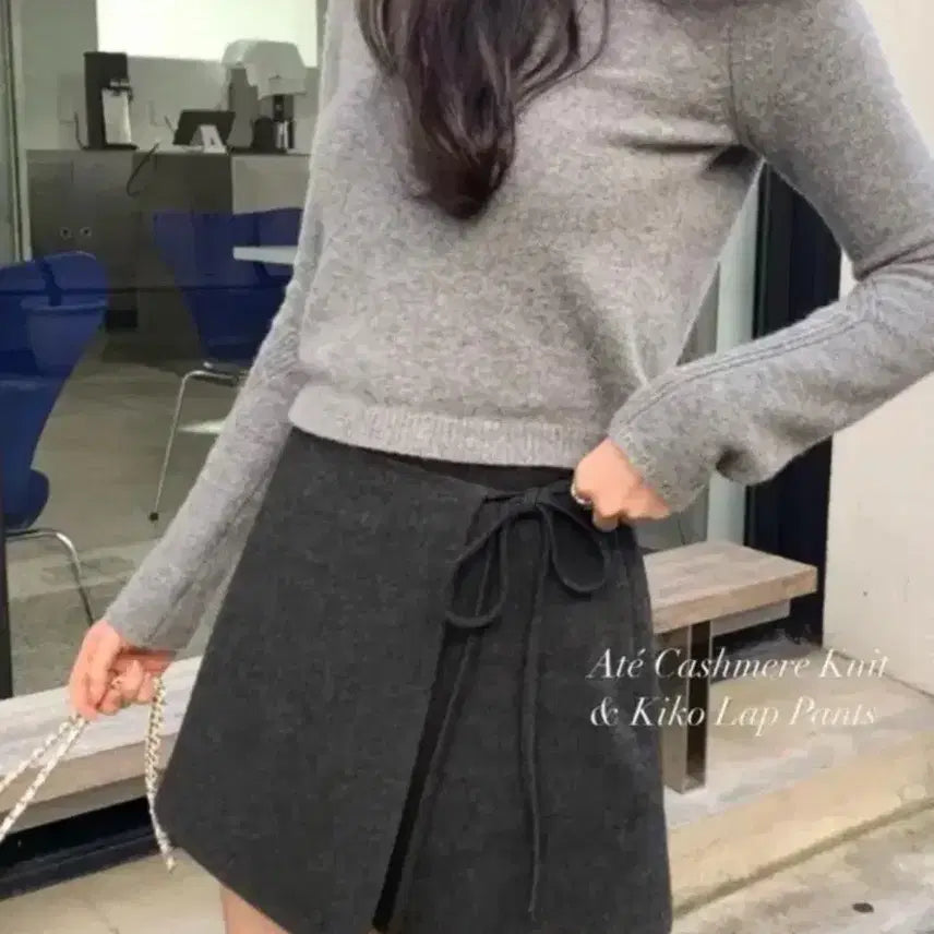 [BUNJANG] Le Plain Eté Cashmere Knit - Grey / 새상품) 르플레인 에떼 캐시미어 니트 그레이
