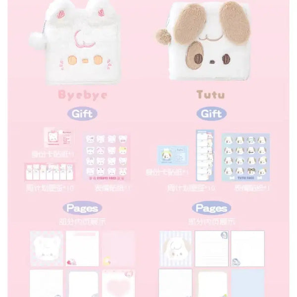 [BUNJANG] 6-Ring Diary with Dog and Cat Characters / 강아지, 고양이 캐릭터 6공 다이어리 다꾸