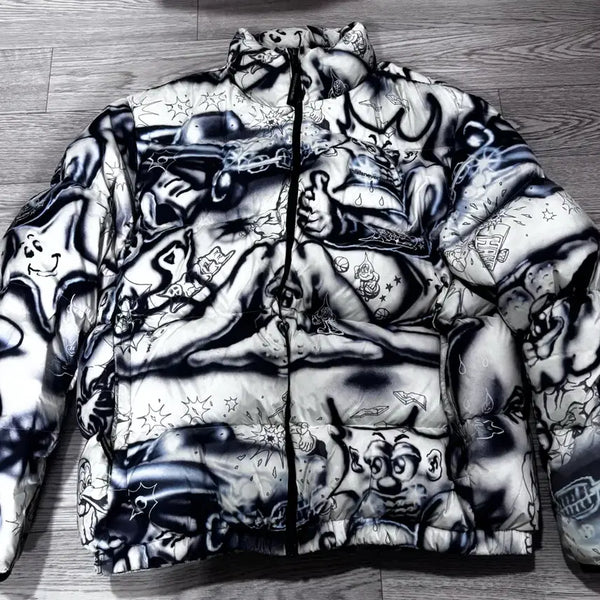 [BUNJANG] Thisisneverthat x Ryota Daimon PERTEX® T Down Jacket (Graffiti) - Size L / [L] 디스이즈네버댓 x 다이몬 료타 파텍스 다운 자켓 (하자가격)