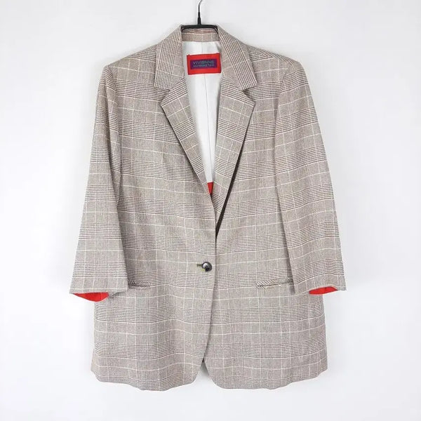 [BUNJANG] Vivian Tam Checkered Jacket M / 비비안 탐 체크 자켓 M