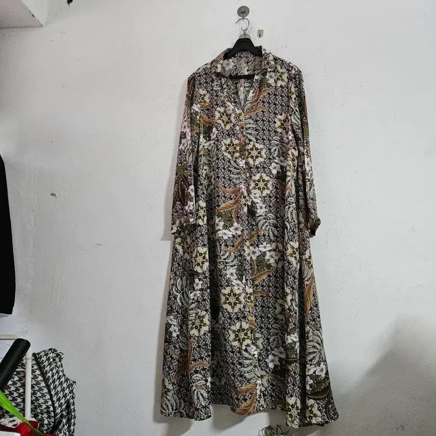 [BUNJANG] Long Floral Pattern Dress / 롱 원피스 플로럴 패턴