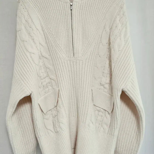 [BUNJANG] System Wool Knit Half-Zip Sweater / 한섬 시스템 울 니트 하프집업