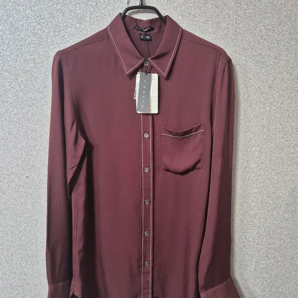 [BUNJANG] Theory 100% Silk Blouse Burgundy / 띠어리 100%실크 블라우스