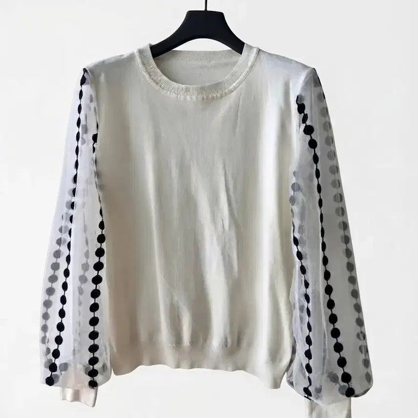 [BUNJANG] Ivory Sleeve See-through Knit / F/ 아이보리 소매시스루 니트