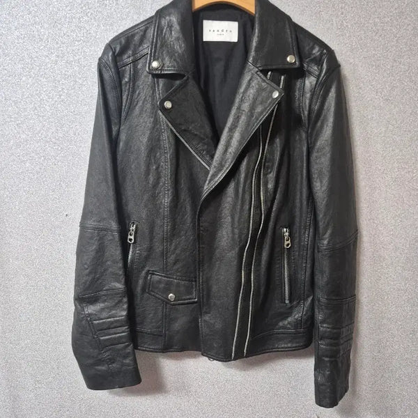 [BUNJANG] Sandro Paris Leather Rider Jacket Black / 산드로 레더 라이더 자켓 블랙