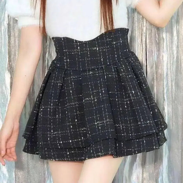 [BUNJANG] Michell Macaron Tweed Skirt M Black / 미셸마카롱 미각 스커트 M 트위드 블랙 스나계 지뢰계 양산형