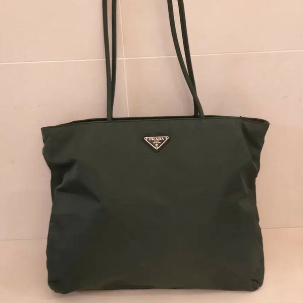 [BUNJANG] Prada Deep Green Nylon Pocono Tote Bag / 프라다 딥그린 나일론 포코노 토트백