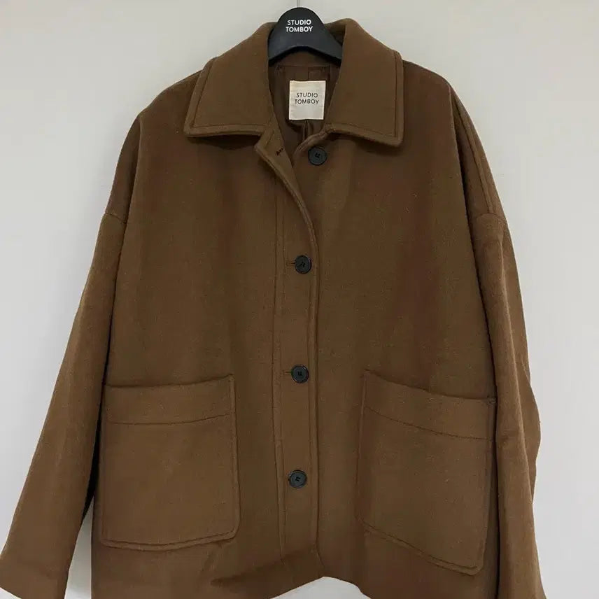 [BUNJANG] Studio Tomboy Handmade Short Coat Brown / 스튜디오 톰보이 브라운 핸드메이드 숏 코트