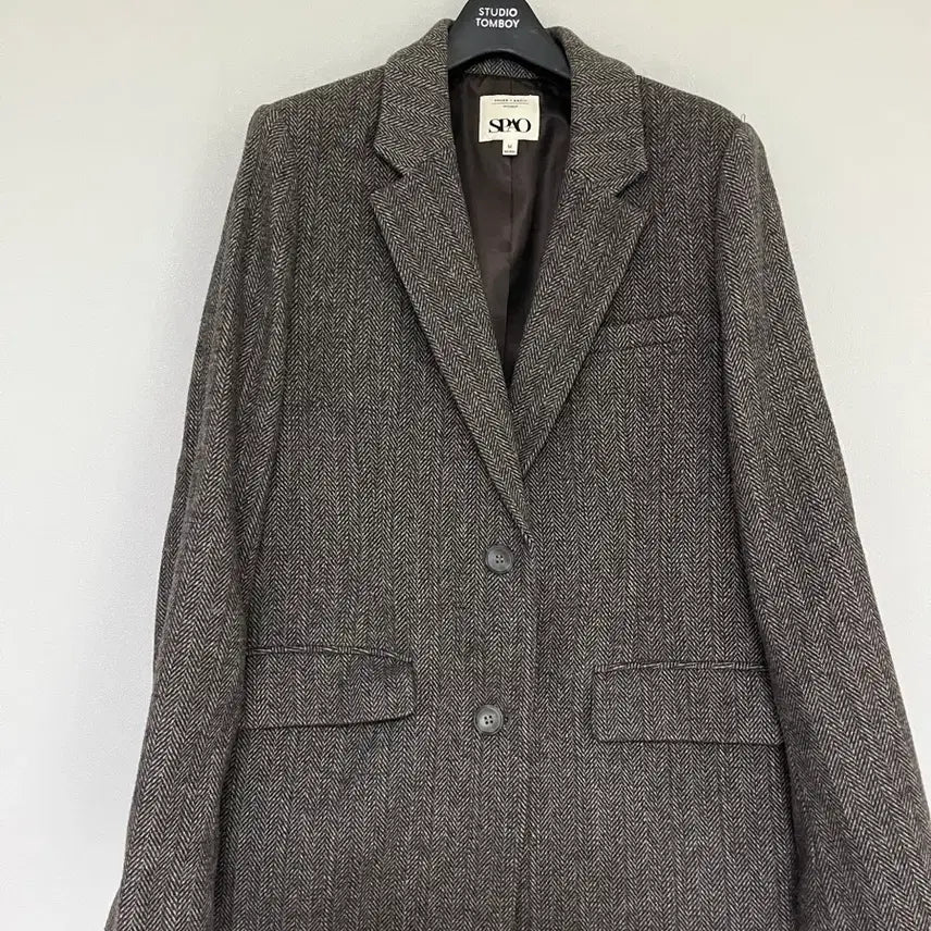 [BUNJANG] SPAO Herringbone Women's Half Coat M / 스파오 헤링본 여성 반코트 M