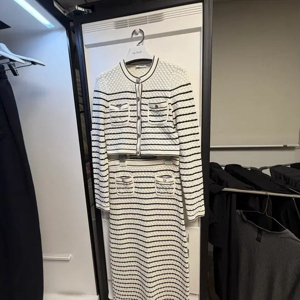 [BUNJANG] Sandro Striped Setup (Top & Bottom Set) / 산드로 스트라이프 셋업