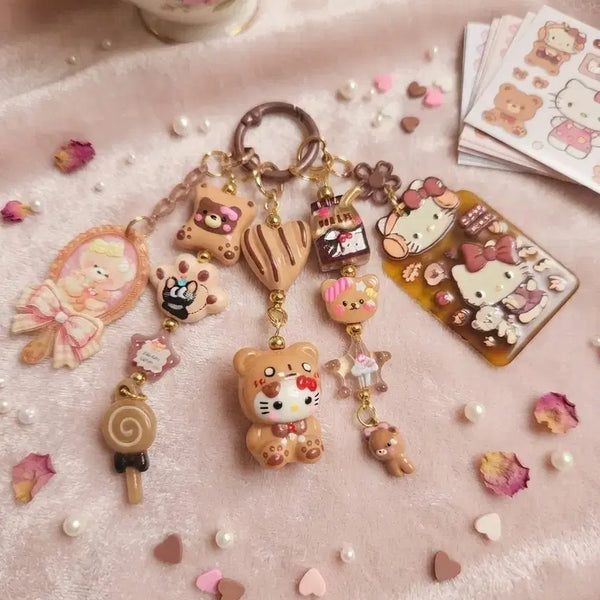 [BUNJANG] Hello Kitty Bear Cake Keyring / 헬로키티 키링 곰돌이 키링 케이크 키링