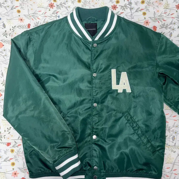 [BUNJANG] Giordano LA Varsity Baseball Jacket Green / 지오다노 LA 바시티 야구 점퍼 그린 판매합니다.