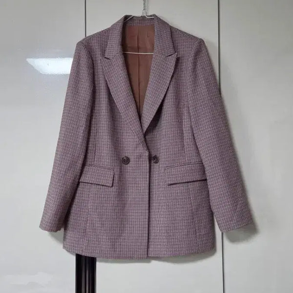 [BUNJANG] Frelin Check Pattern Double Button Jacket / 프렐린 체크 패턴 더블 버튼 재킷