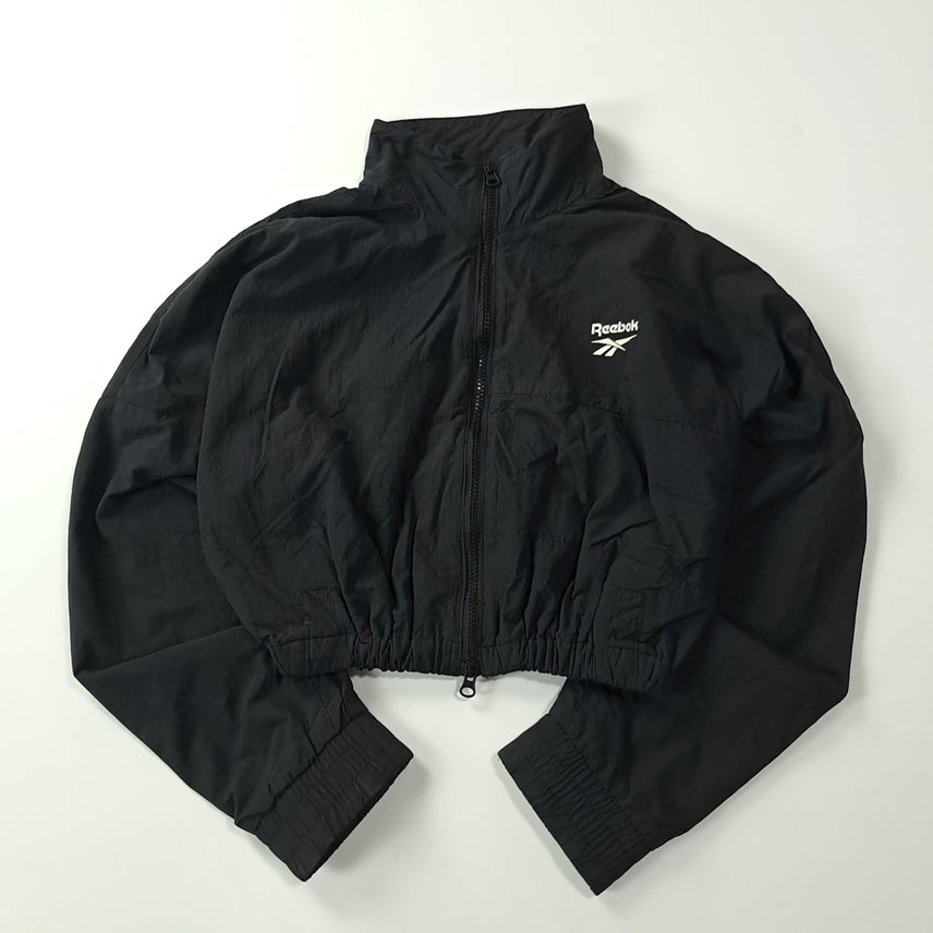 [BUNJANG] Reebok Old School Remake Cropped Windbreaker Jacket / CC473 FREE 리복 올드스쿨 블랙 리메이크 크롭 바람막이 자켓
