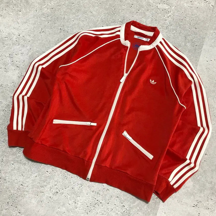 [BUNJANG] Adidas Rare Red & White Track Top Jacket / 아디다스 희귀 져지 빨흰 트랙탑 자켓