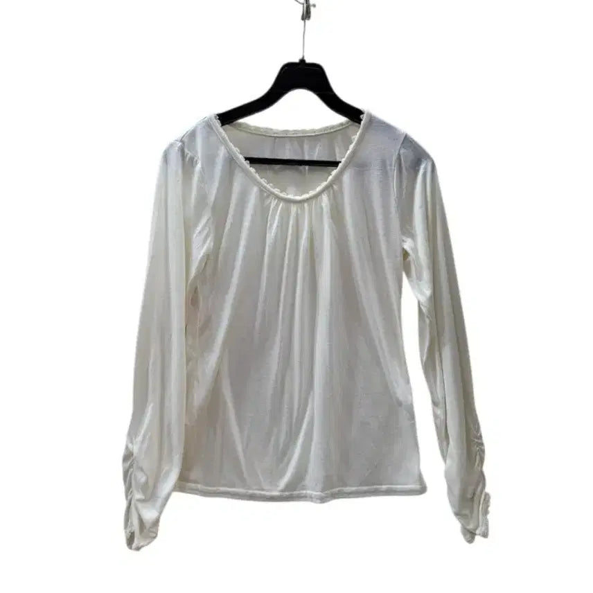[BUNJANG] Poly Rayon Blend Cream Blouse / 폴리 레이온 혼방 크림 블라우스
