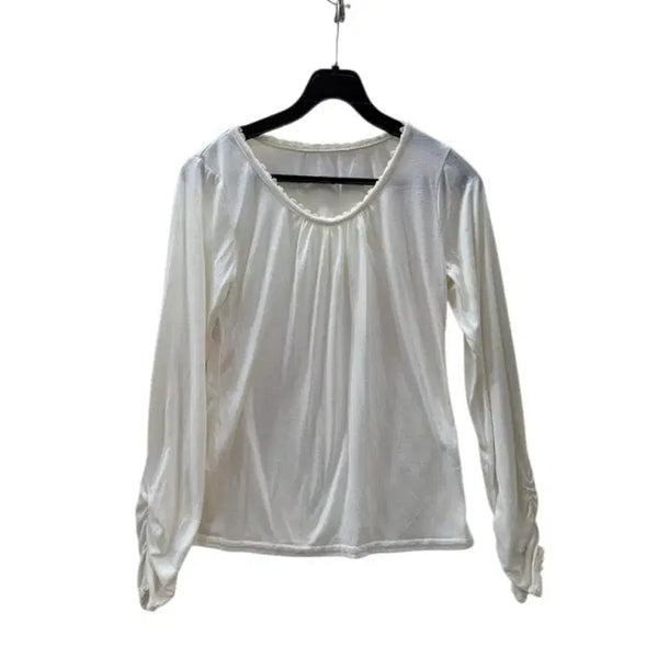 [BUNJANG] Poly Rayon Blend Cream Blouse / 폴리 레이온 혼방 크림 블라우스