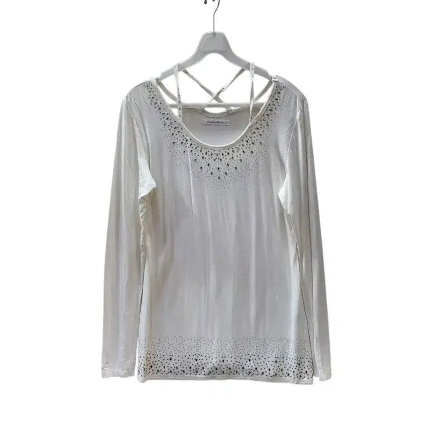 [BUNJANG] Beaded Rayon Blouse / 일본제품 비즈 장식 인견 블라우스