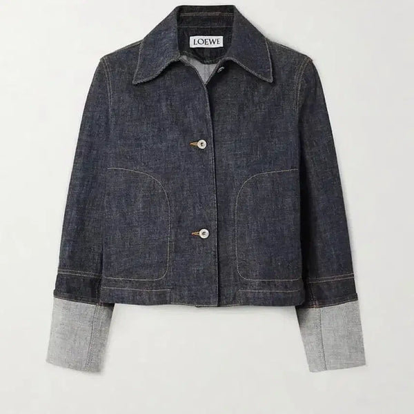 [BUNJANG] Loewe Cropped Indigo Denim Jacket / 로에베 크롭 인디고 데님 자켓