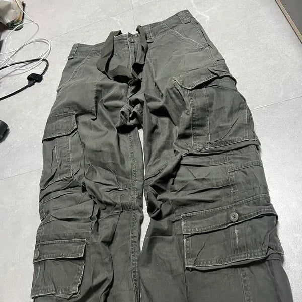 [BUNJANG] Vintage 00s Multi-Pocket Technical Wide Cargo Pants / [34] 00s 빈티지 에이징 멀티포켓 그런지 테크니컬 와이드 카고 팬츠 바지