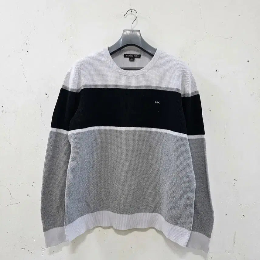 [BUNJANG] Michael Kors Block Stripe Waffle Knit L / 마이클코어스 블록 스트라이프 와플 니트 L