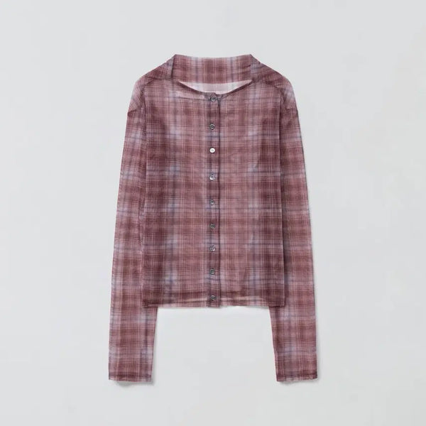 [BUNJANG] MAZINE Turtle Neck Sheer Shirt - Pink / 마조네 TURTLE NECK SHEER SHIRT_PINK
