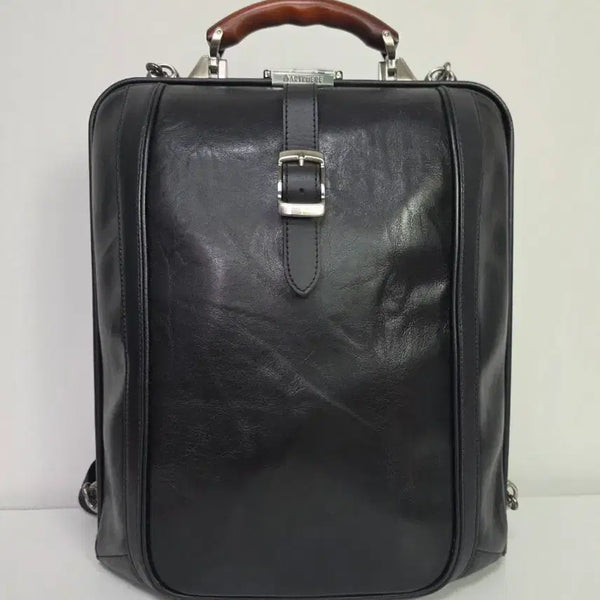 [BUNJANG] Artpier Black Leather Backpack / 아트피어 블랙 가죽 백팩