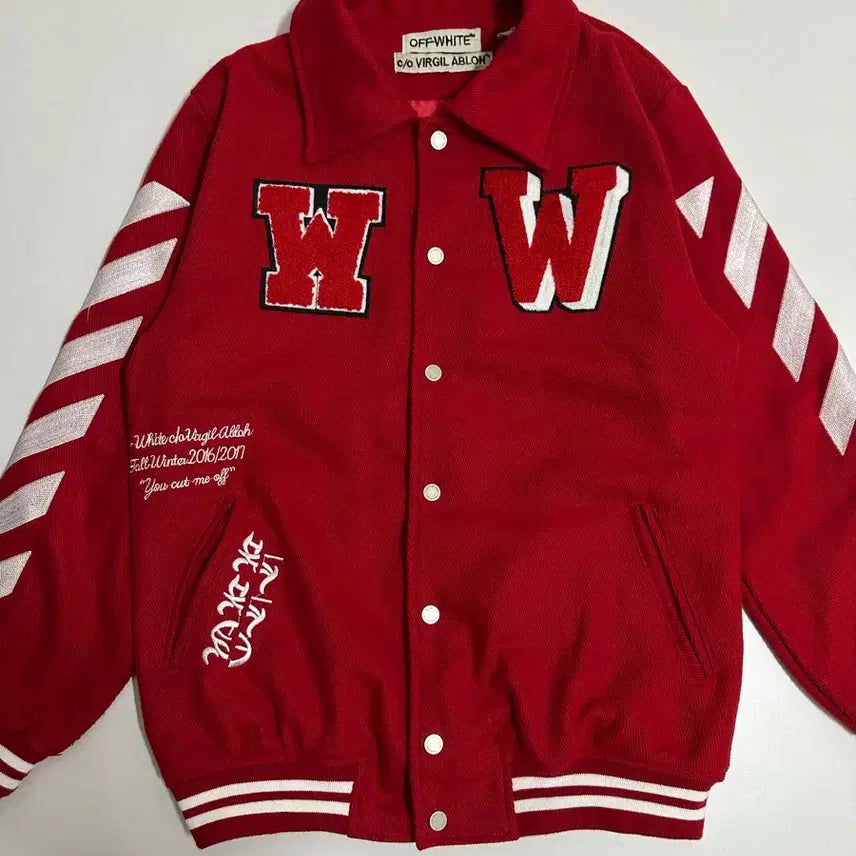 [BUNJANG] Off-White Varsity Jacket / 오프화이트 바시티 자켓 Off white