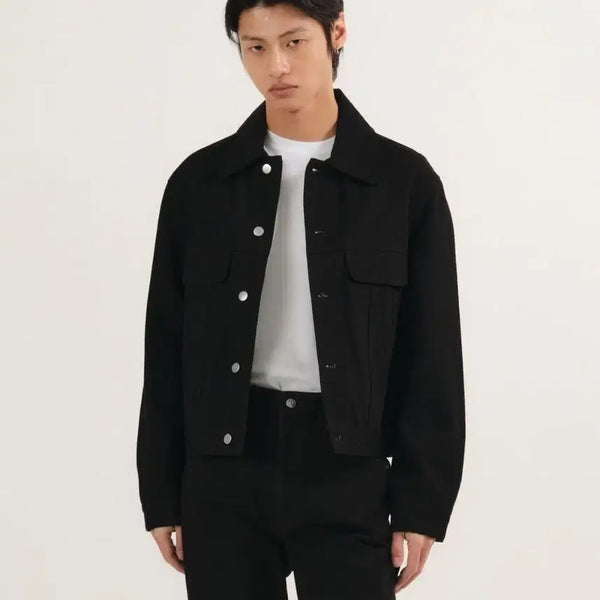 [BUNJANG] PLAC 051B Men's Black Raw Denim Trucker Jacket / 남자M  새상품 PLAC플랙 051B 남성 블랙 로우 데님 트러커 자켓 가을자켓재킷 아우터