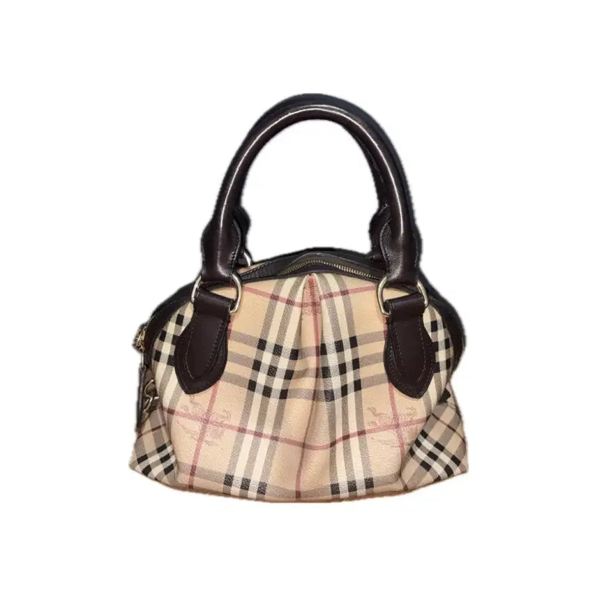 [BUNJANG] Burberry Check Pattern Leather Tote Bag / 버버리 핸드백