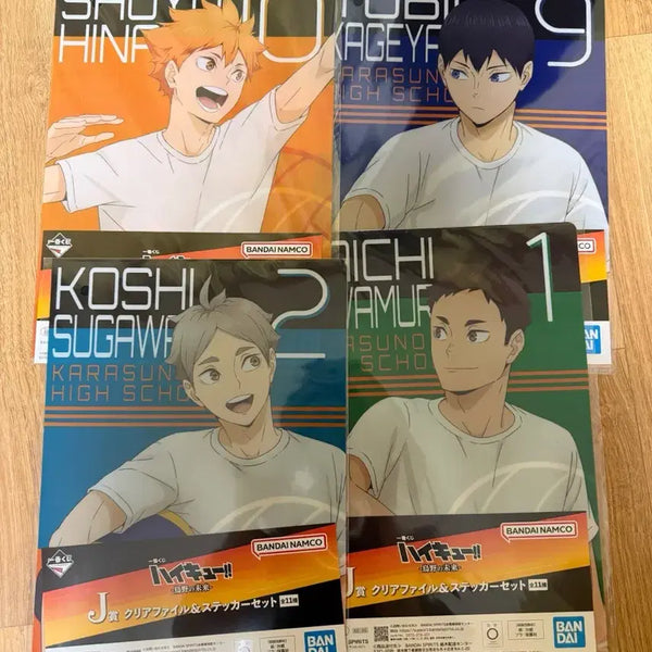 [BUNJANG] Haikyu!! Clear File & Sticker Set (3 Types) / 하이큐 클리어 파일 & 스티커 세트 3종
