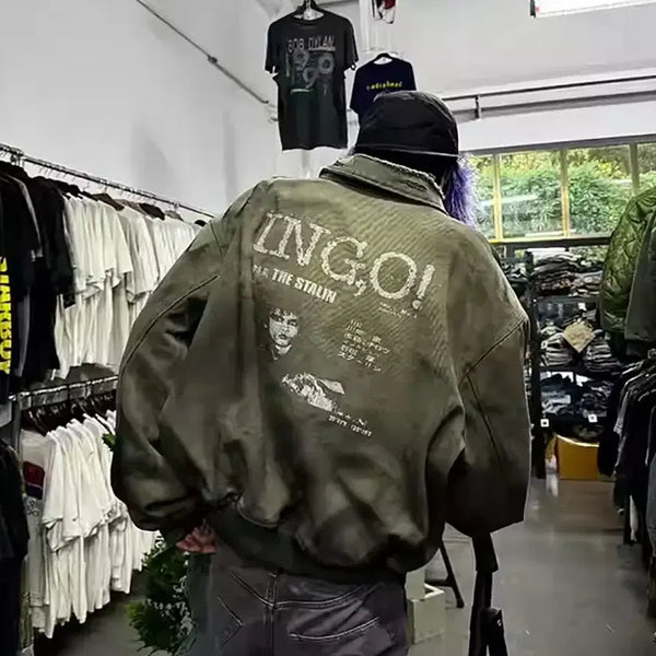 [BUNJANG] POPPROJECT Vintage Graffiti Boxy Jacket 2 / POPPROJECT 빈티지 그래피티 박시 자켓 2