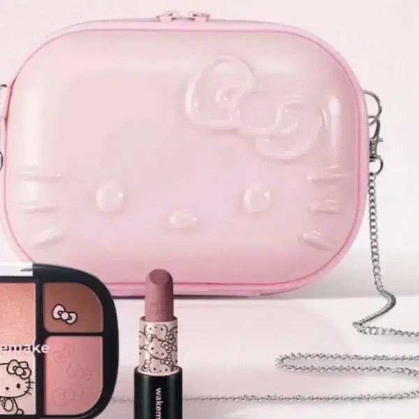[BUNJANG] WAKEMAKE Hello Kitty Pink Ready Bag Mini Bag / 웨이크메이크 헬로키티 립앤아이 키트 핑크 레디백