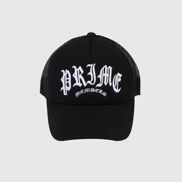 [BUNJANG] Prime Members Logo Mesh Cap Hat Black / 프라임멤버스 로고 메쉬캡 모자 블랙