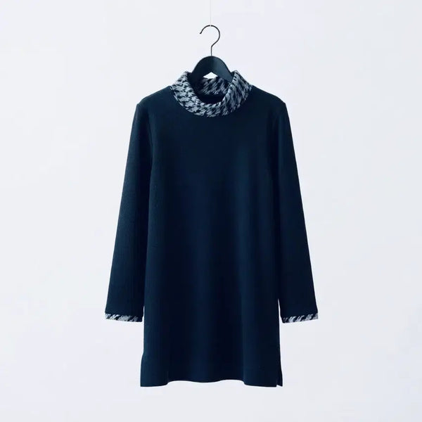 [BUNJANG] Black Mock Neck Blouse / [일본] 검정 모크넥 블라우스