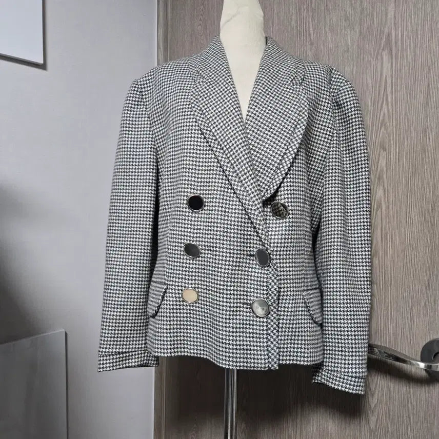 [BUNJANG] GENNY Cashmere Blend Check Double-Button Blazer / 이태리 제니 GENNY 캐시미어혼용 체크 자켓
