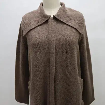 [BUNJANG] SJSJ Women's Wool Knit Zip-Up Jacket - Brown / 여성 SJSJ 에스제이에스제이 모직 니트 집업 자켓